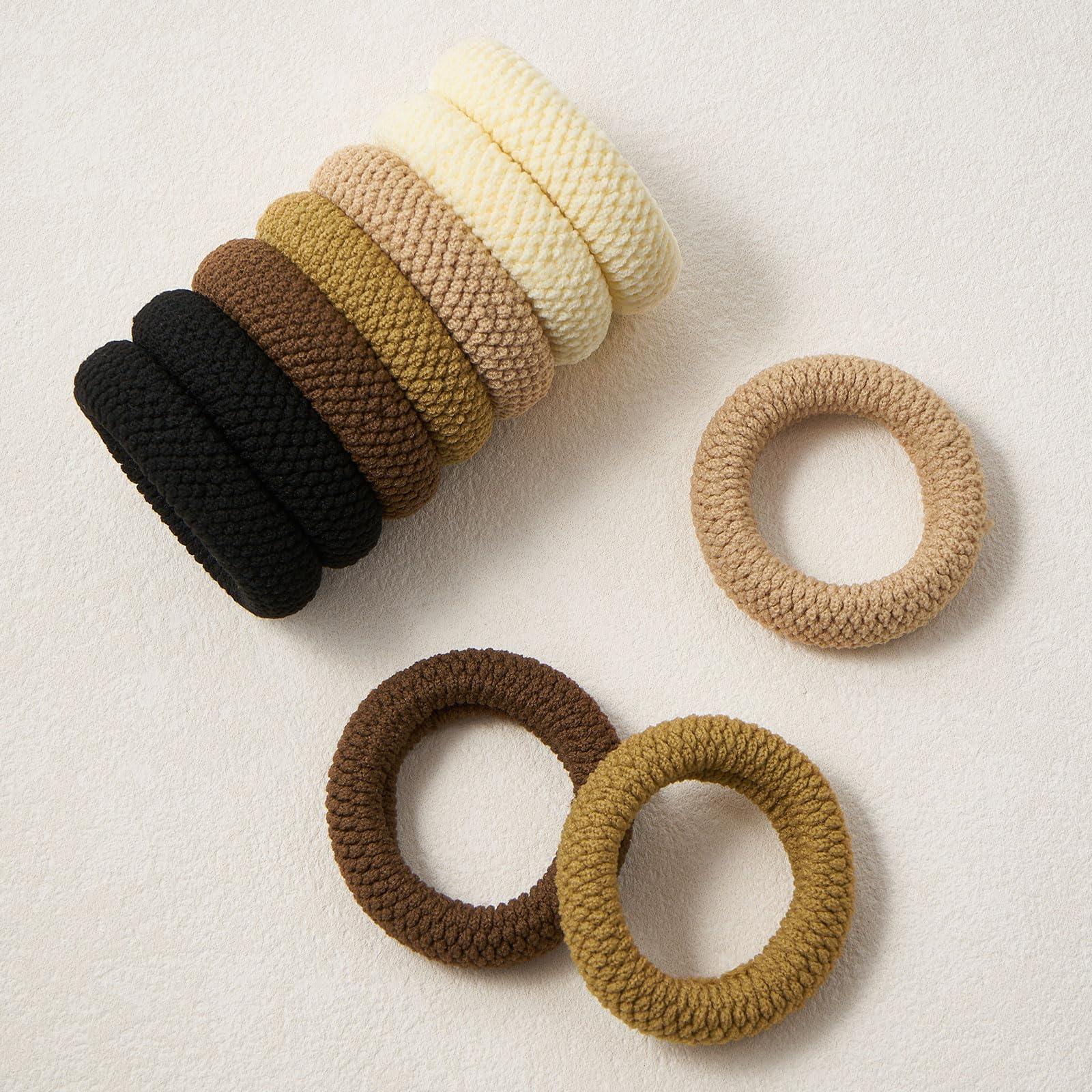 ZOUIQSS 10 Pcs No Damage Hair Ties Thick Hair Elastic Rubber Bands Hair Accessories Scrunchies Seamless for Women(Style4) - Image 4