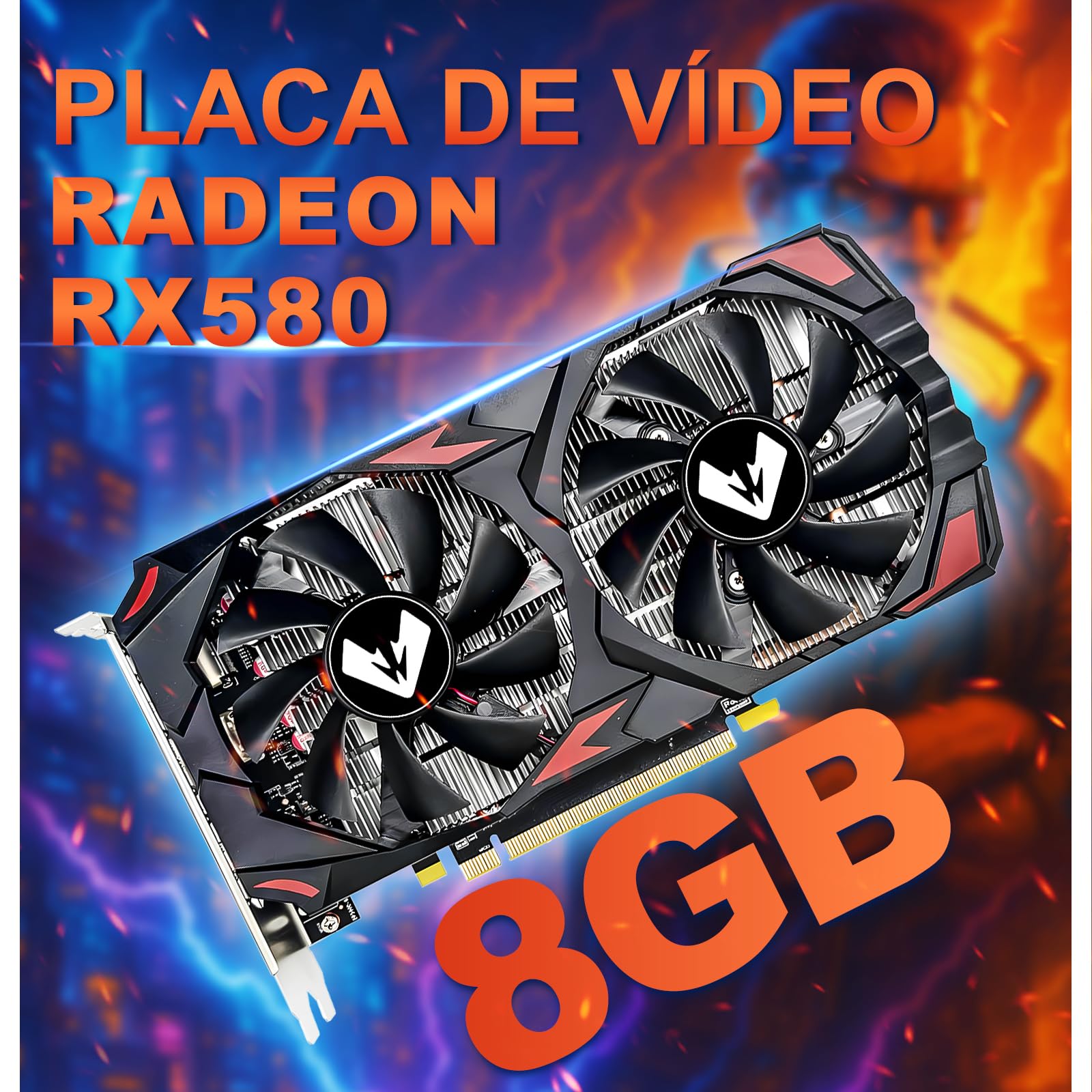 MOUGOL AMD Radeon RX 580 Graphics Card, 8GB GDDR5 256 Bit 2048SP