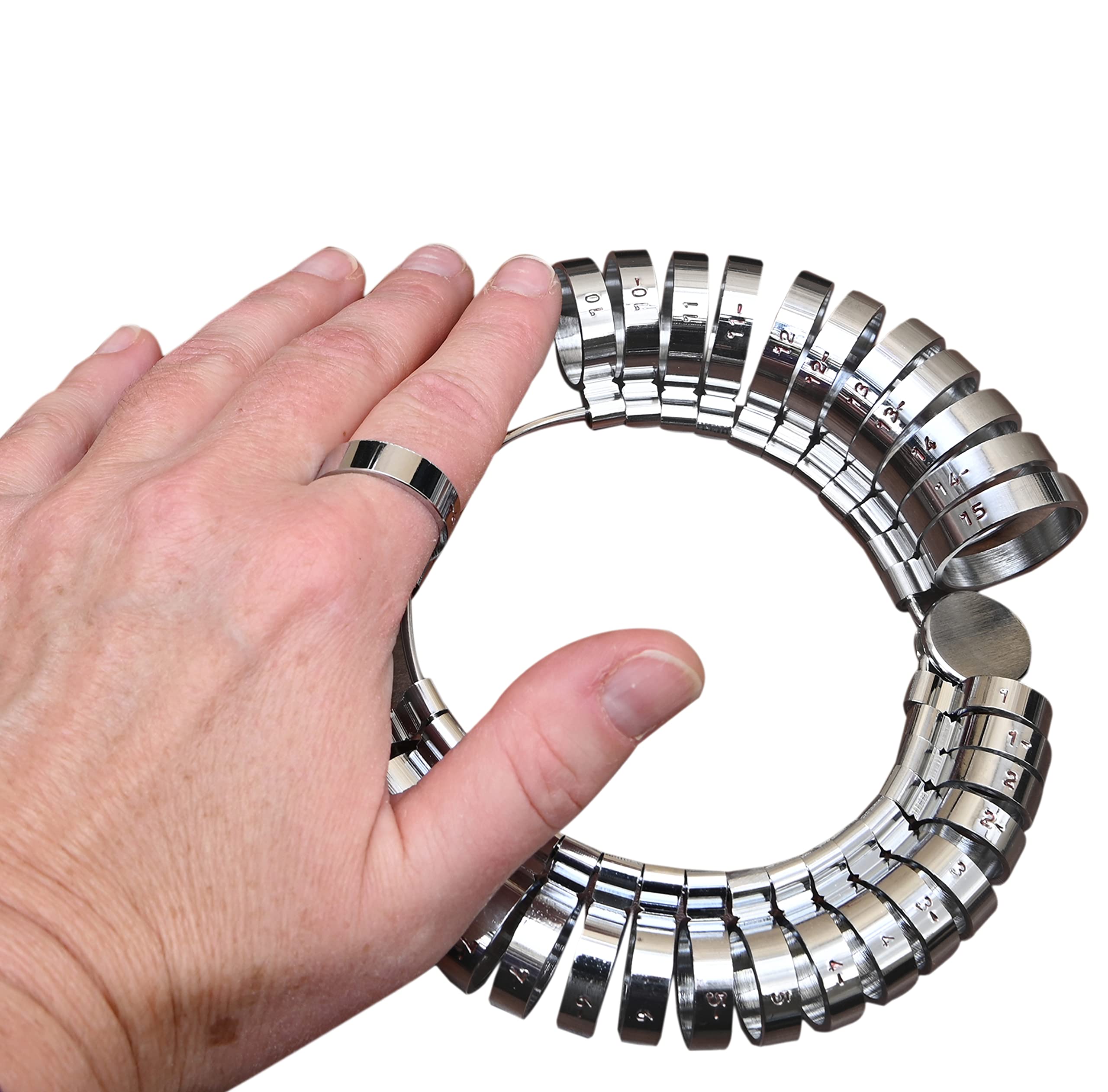 The Beadsmith Fingerlehre - US-Größen: 1-15, volle und halbe Größen - breite Bänder mit markierten Messungen - Werkzeug zum Messen der Finger und zur Ermittlung der Ringgrößen