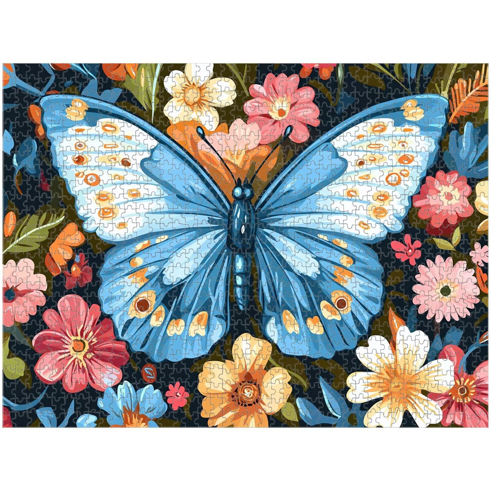 1000 Teile Puzzle für Erwachsene, Schmetterling & Blume Holz Puzzle 1T#619