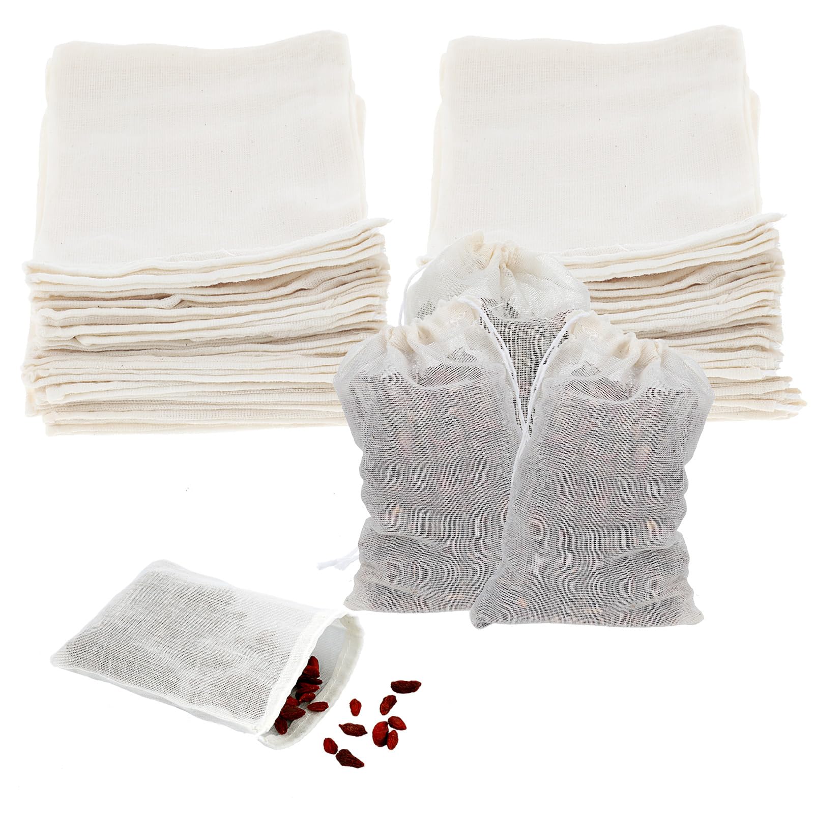 Piriuuo 25 Stück Gewürzsäckchen, Gewürzbeutel Zum Mitkochen Teebeutel