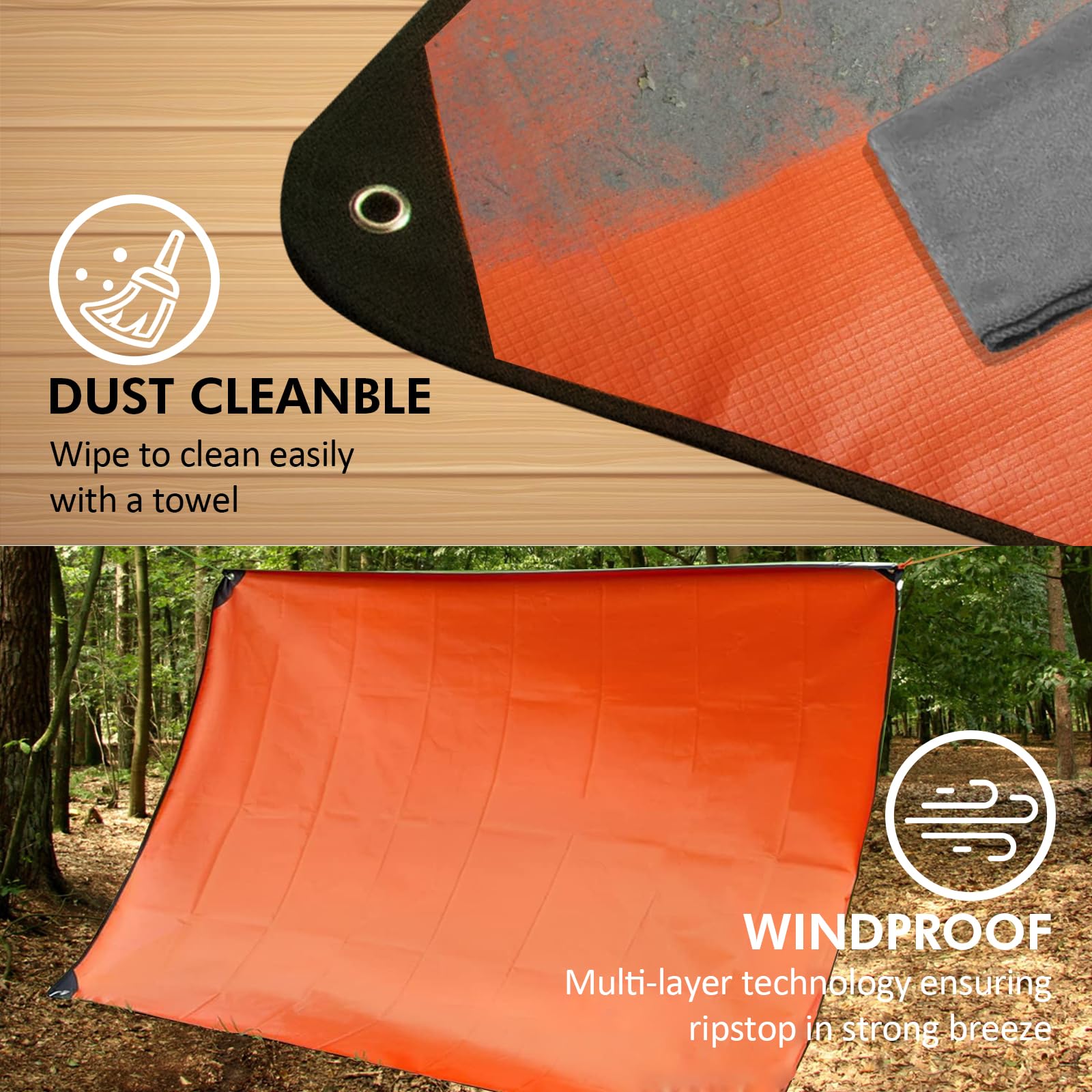Lot de 2 couvertures de Survie améliorées – Bâche Thermique réfléchissante – Couverture d'urgence réutilisable pour Voiture ou Camping – 152,4 x 208,3 cm – Orange