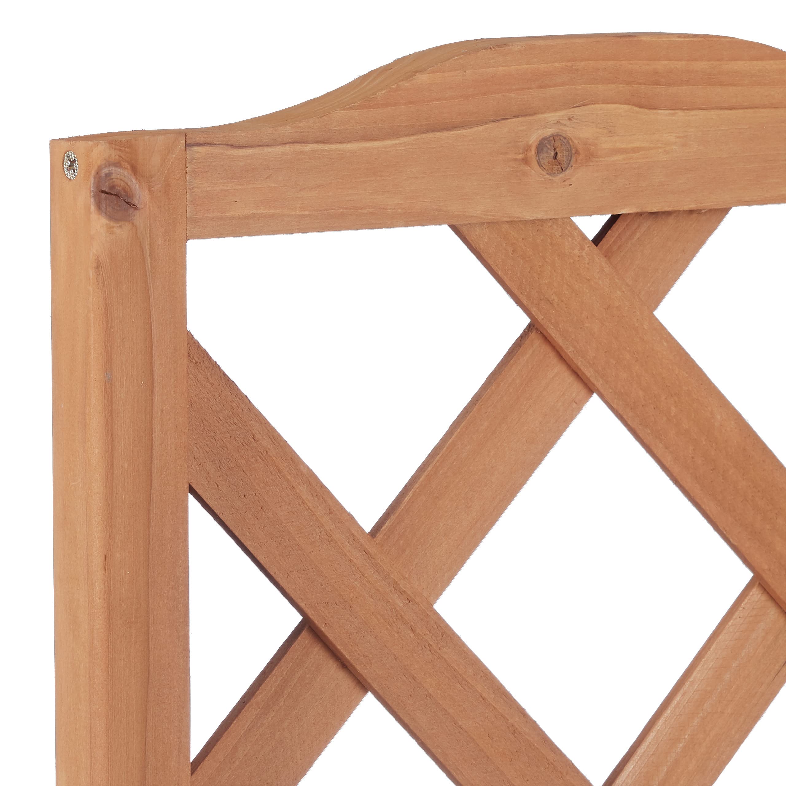 Relaxdays Jardinière avec treillis bac à fleurs treillage bois jardin pot plantes résistant 25 litres 150 cm, nature