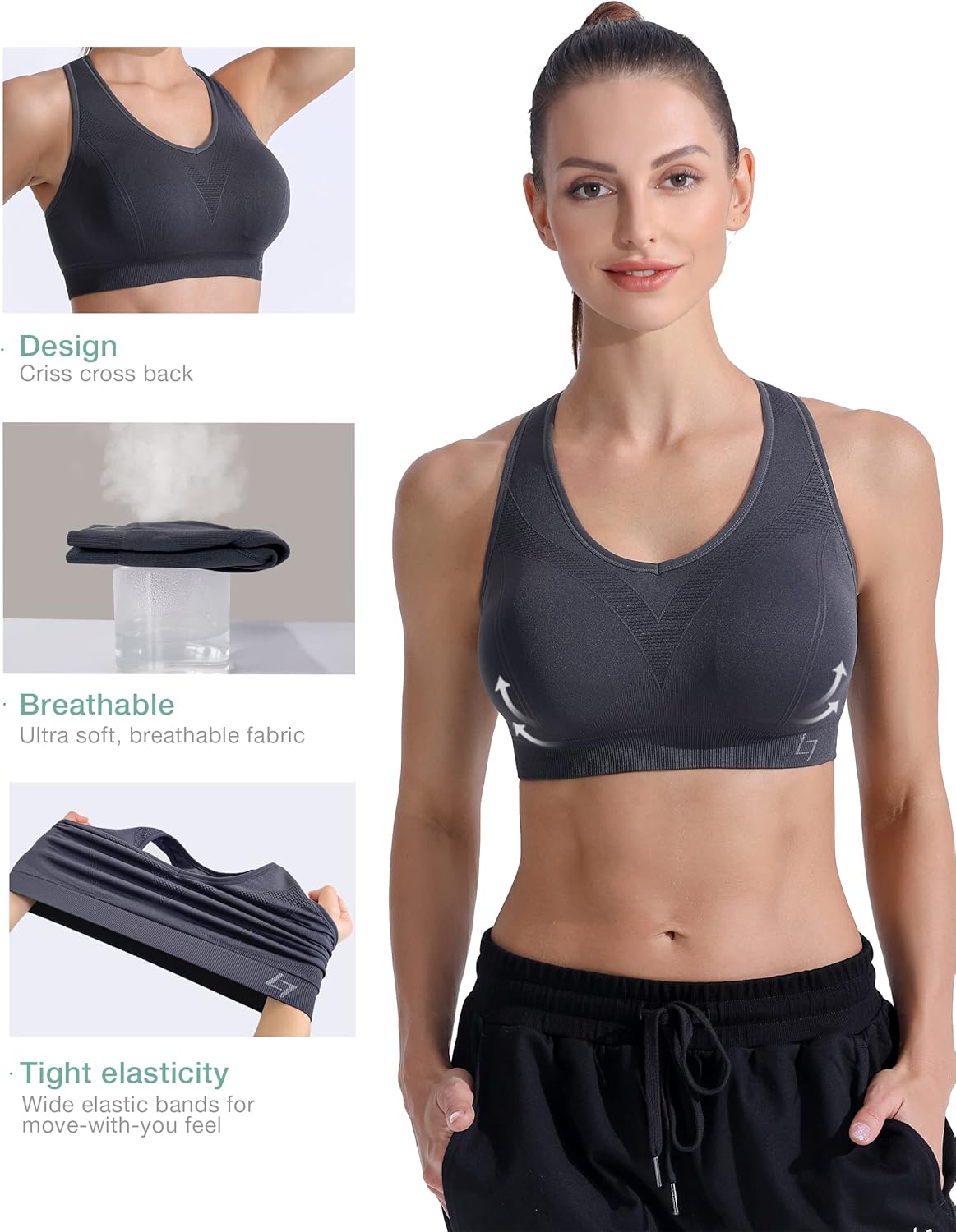 Lowest Price FITTIN Racerback Sports Bras for Women - Padded Seamless High Impact Support for Yoga Gym Workout Fitness Promo 40% OFF FITTIN Racerback Sports Bras for Women - Padded Seamless High Impact Support for Yoga Gym Workout Fitness
