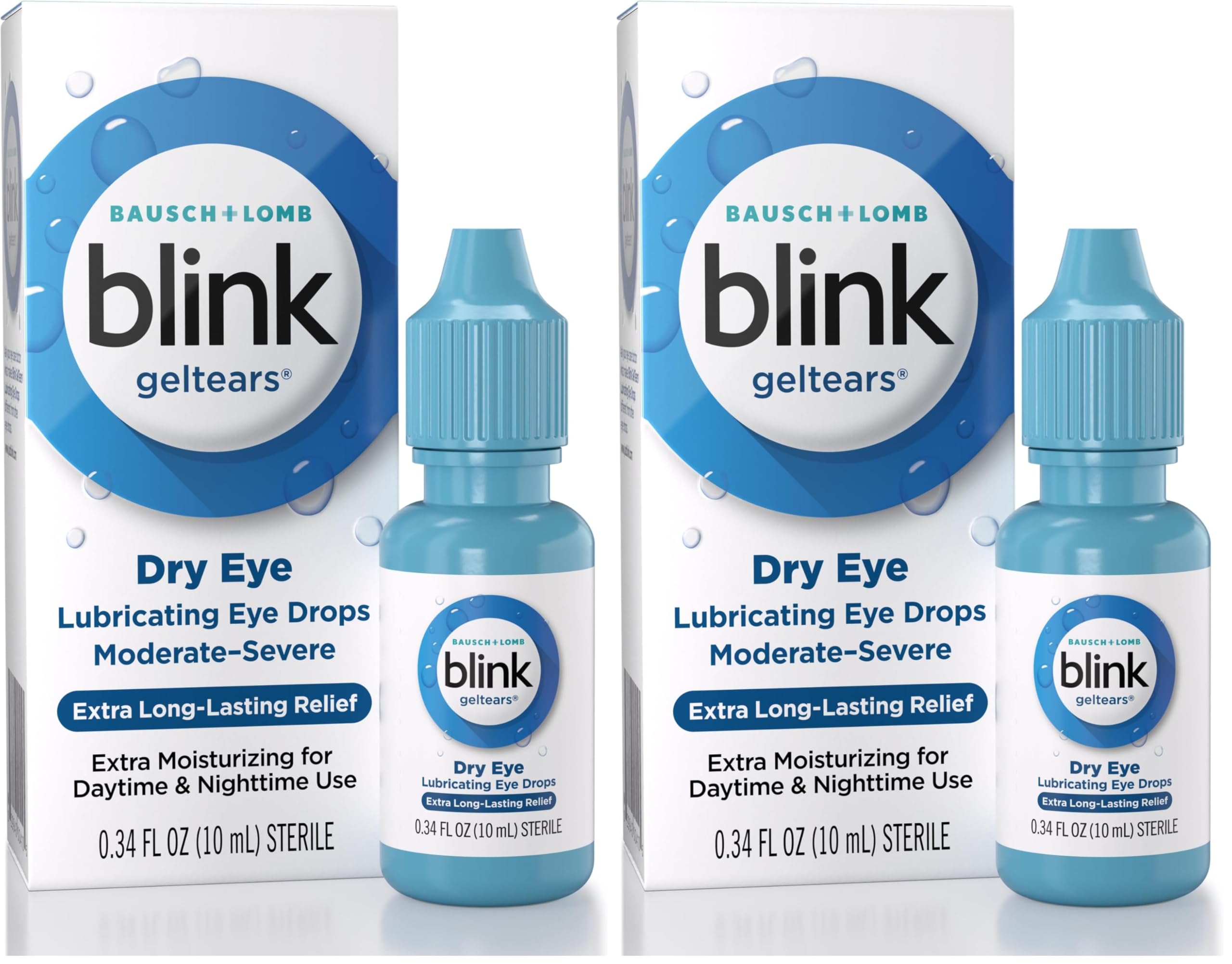 GelTears Eye Drops for Dry Eyes, Gel Lubricating Eye Drops, Instantly Soothing, Moisturizing & Extra Long-Lasting Hydrating Eye Care for Moderate to Severe Dry Eye Symptom Relief, 0.34 fl oz