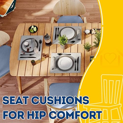 Miniatura 24 de AAAAAcessories Cojines en forma de D, espuma de 2 pulgadas de grosor, con lazos y funda extraíble lavable a máquina, 17 x 16 pulgadas, juego de 4