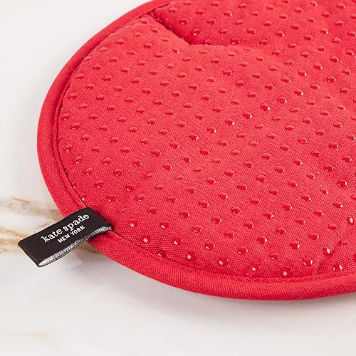 Miniatura 8 de Kate Spade New York Joy Dot - Manoplas de horno y agarrador de ollas juego de 2 unidades, 7 x 13 pulgadas, 8 pulgadas, redondo, rojorosa