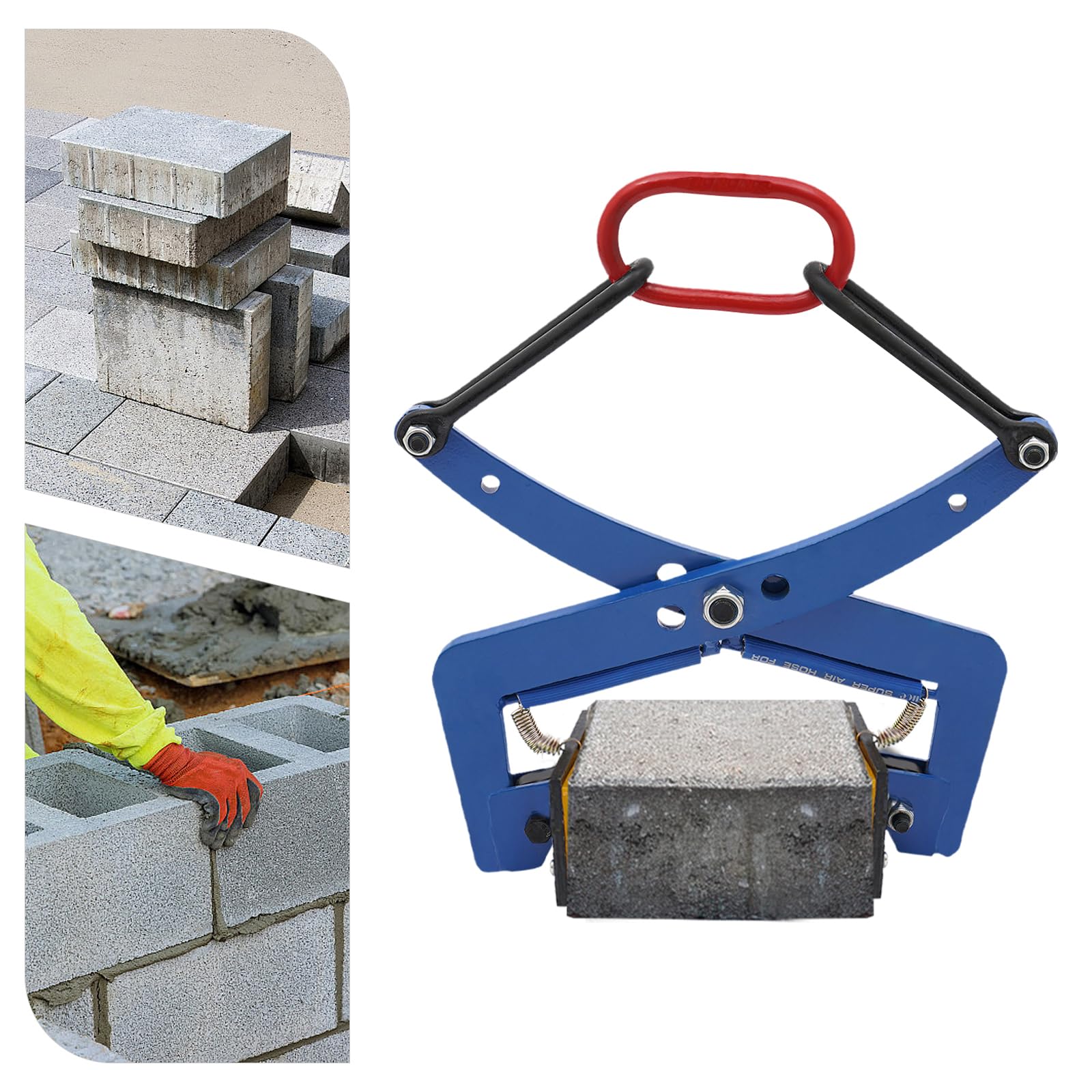 Alicates de desplazamiento de 300 kg, elevador de adoquines, mango doble, pinza para bordillos de elevación ajustable, diámetro de apertura ajustable de 10 a 30 cm, ayuda de elevación, adecuado