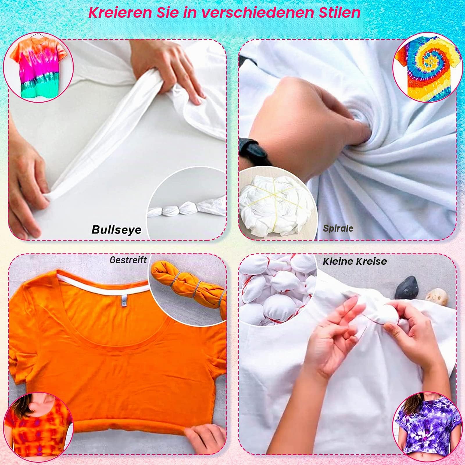 Batik-Set, 18 Farben, Batik-Kunst-Sets zum Färben von Stoff, Kleidung, ungiftig, permanent, lebendig, kreative Aktivitätsspiele, DIY-Kunst- und Bastelprojekte für Kinder und Erwachsene, 210
