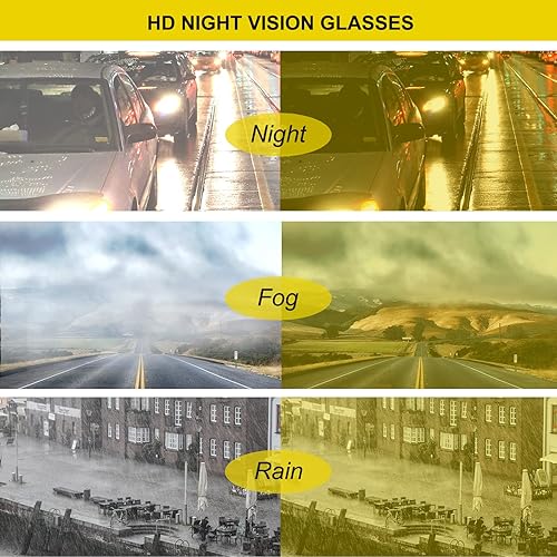 Miniatura 6 de Wzerry Gafas de visión nocturna para mujeres y hombres, lentes polarizados para conducción nocturna, antirreflejos, lentes amarillas HD que mejoran