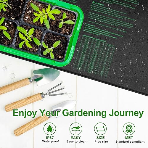 Vista 27 de Bestio Tapete térmico de plántulas de 10 x 20.75 pulgadas, impermeable, para inicio de semillas, tapete de calentamiento para germinación