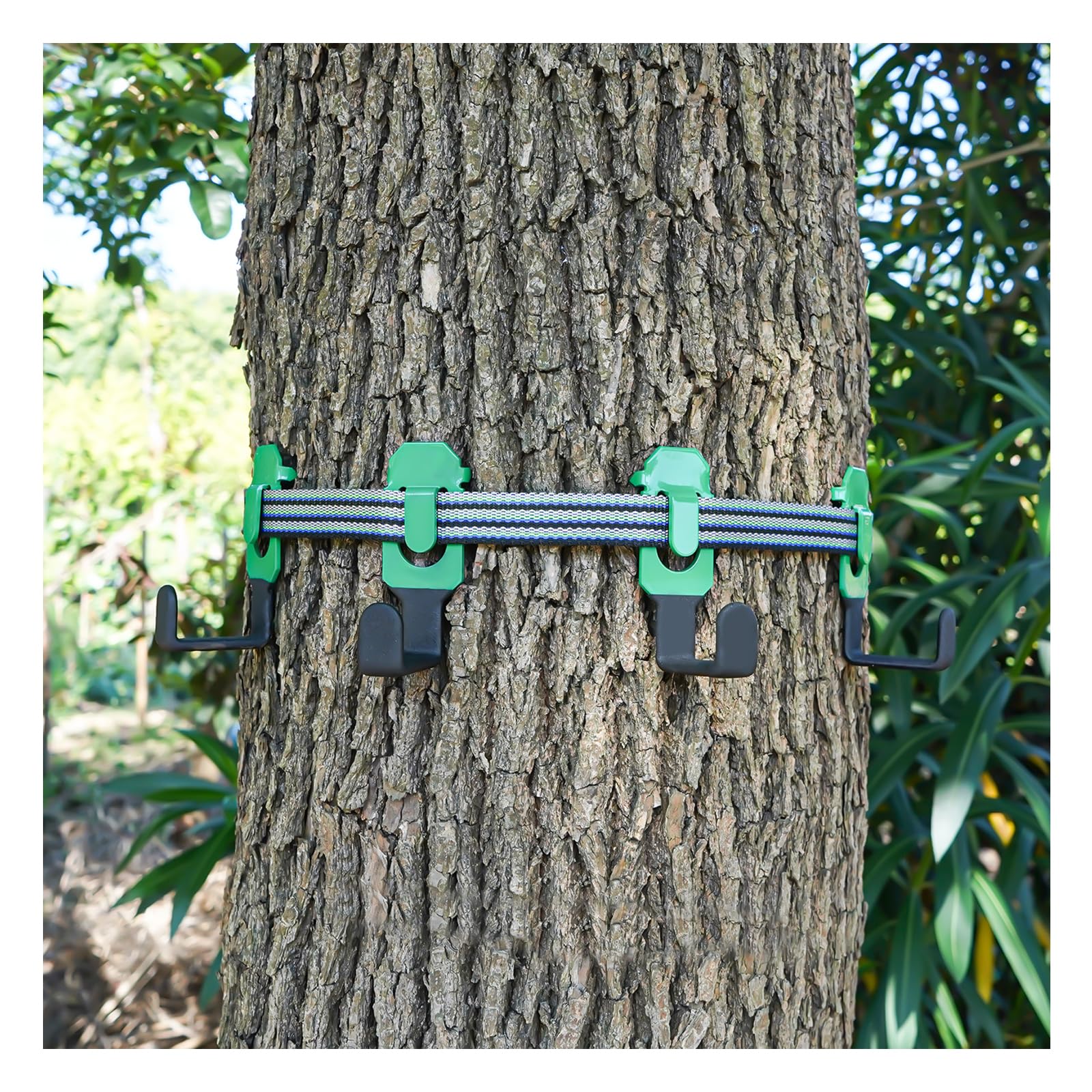 - Treestand Strap Bow Hangers - Comes with 4 Metal Gear Hooks, for Tree Stand Platform Hunting Accessories No Plastic Parts，Storage Bag Included