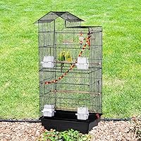Vista 9 de Yaheetech Jaula de 39 pulgadas para pájaros de techo grande para loros pequeños, cacatúas, periquitos del sol, conure de mejillas verdes