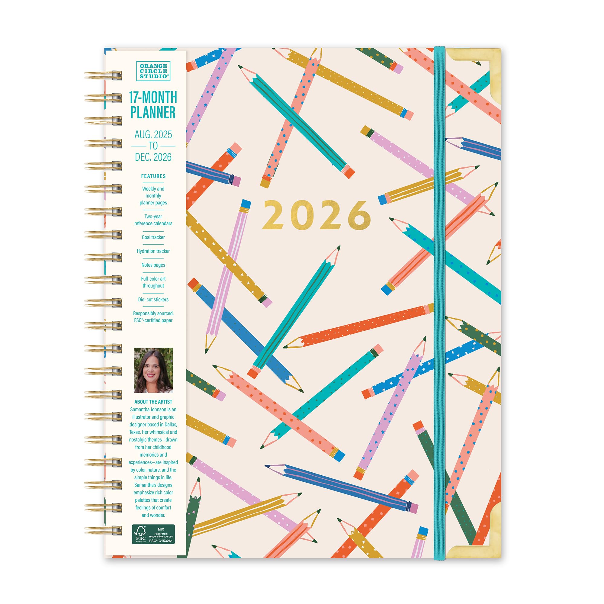 Orange Circle Studio Agenda 2026, per segnare il tuo segno, agenda a spirale extra large Deluxe, settimanale e mensile, per scuola o lavoro, appuntamenti, budget e traguardi