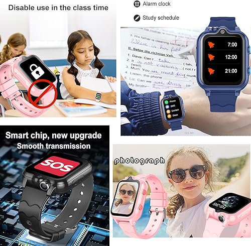 Miniatura 6 de DDIOYIUR Reloj inteligente para niños, reloj GPS 4G para niños con WiFi, SMS, llamadas, chat de voz y video, Bluetooth, grabación de audio, alarma,