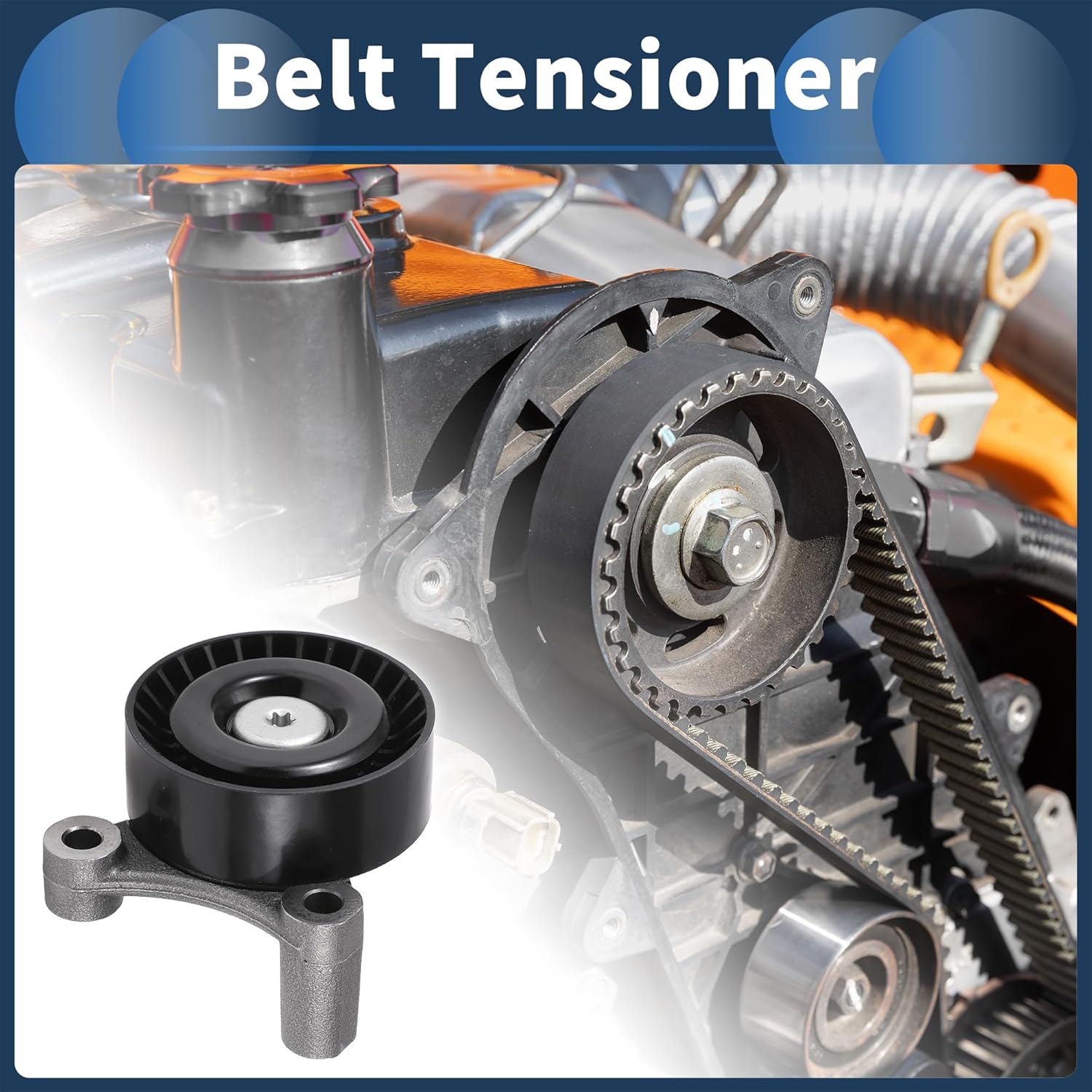 Belt Tensioner Drive Belt Tensioner Pulley Assembly for Volvo S60 2.0l 4 Cylinder Turbo 2014-2022 No.31460386 Metal 1 Pcs