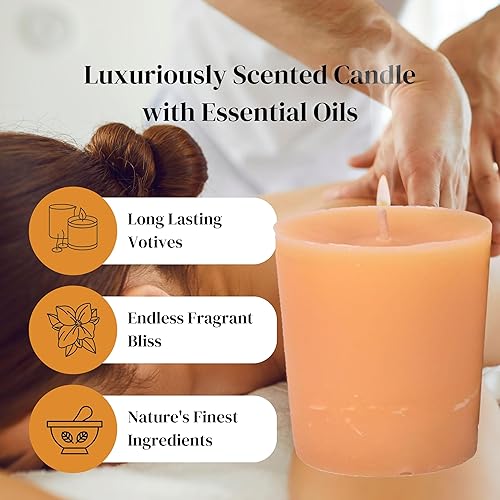 Miniatura 3 de Worldwide Nutrition Paquete de 2 artículos Tyler Candle Company Velas votivas de vainilla naranja - Vela perfumada de lujo con aceites esenciales -