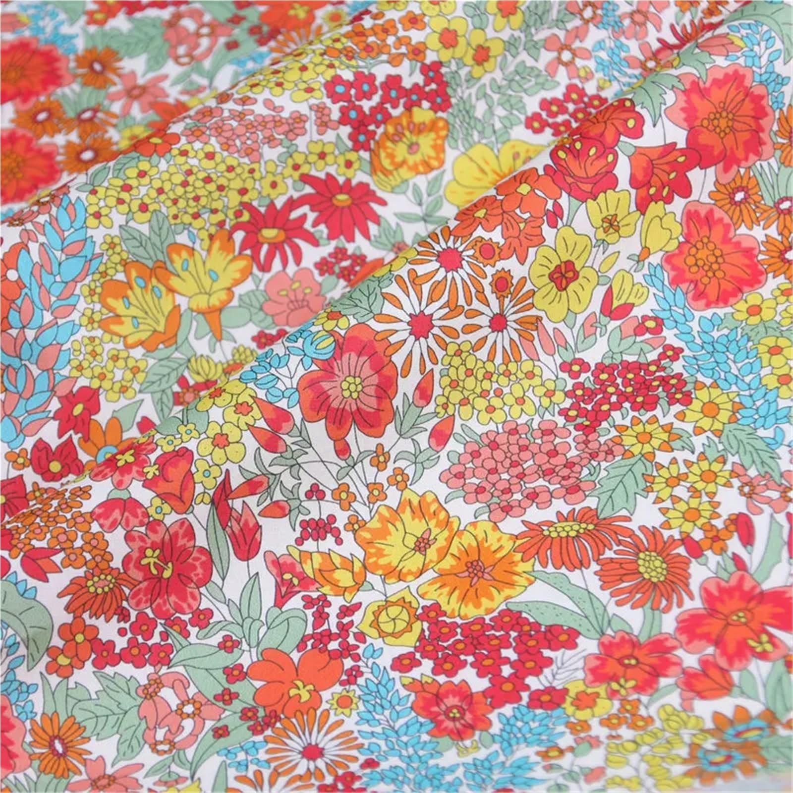 Printed Fabric Dark Color Flowers Cotton Fabric Printing(Color-06)