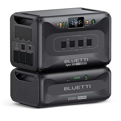 BLUETTI Apex 300 Portable Power Station & B300K Expansion Battery, 5529.6Wh LFP Battery Backup with 6 3840W AC Outlets (7680W Surge), 120V/240V Dual Voltage Output, for Home, RV and Emergencies