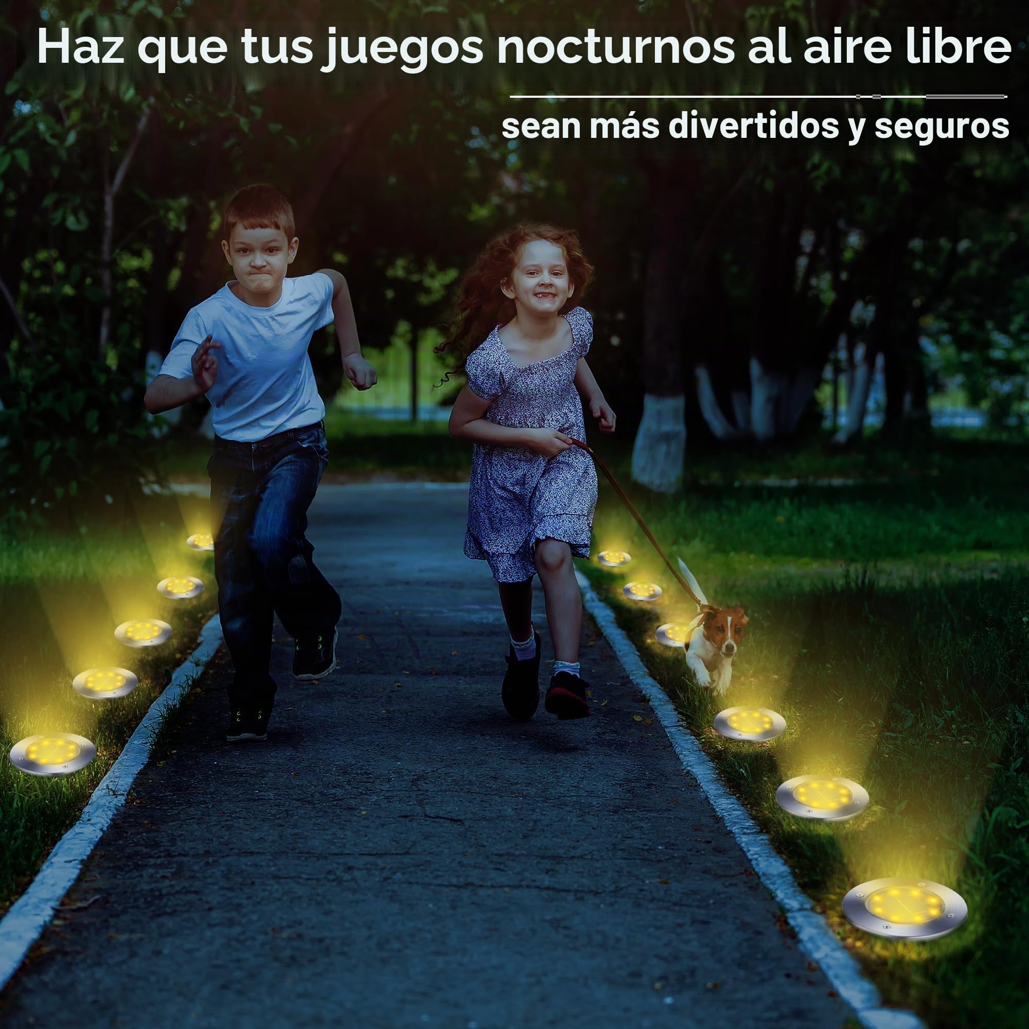 Qedertek Luz Solar Exterior Jardin 8 LED 16 Pack Luces Solares de Tierra, Lampara Solare Exterior IP65 Impermeable Blanco Cálido Luces Solares para Césped, Patio, Camino, Escalón, Entrada de Garaje