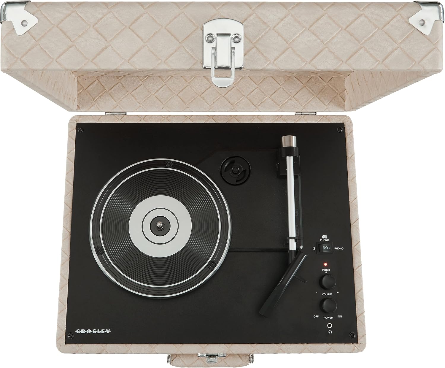 Crosley CR6253B-LT Anthology Vintage 3-Speed Bluetooth in/Out Suitcase Turntable, Light Tan