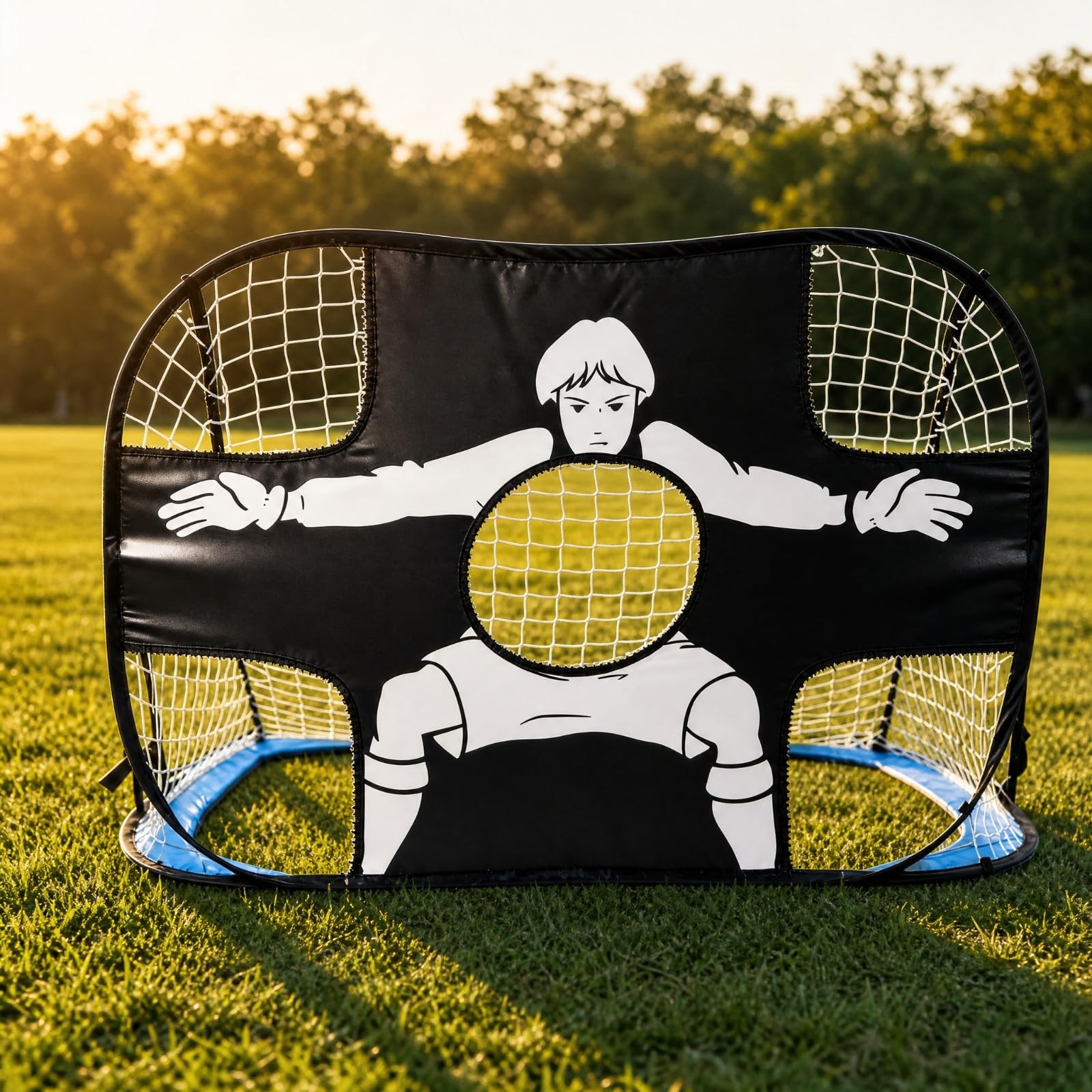 da Calcio Bambini Pieghevole con Bersaglio Centrale E Laterali Rete Inclusa Struttura Stabile Leggera per Allenamento Calcio Bambini Esercizi di Adatto Palestra Giardino Esterno