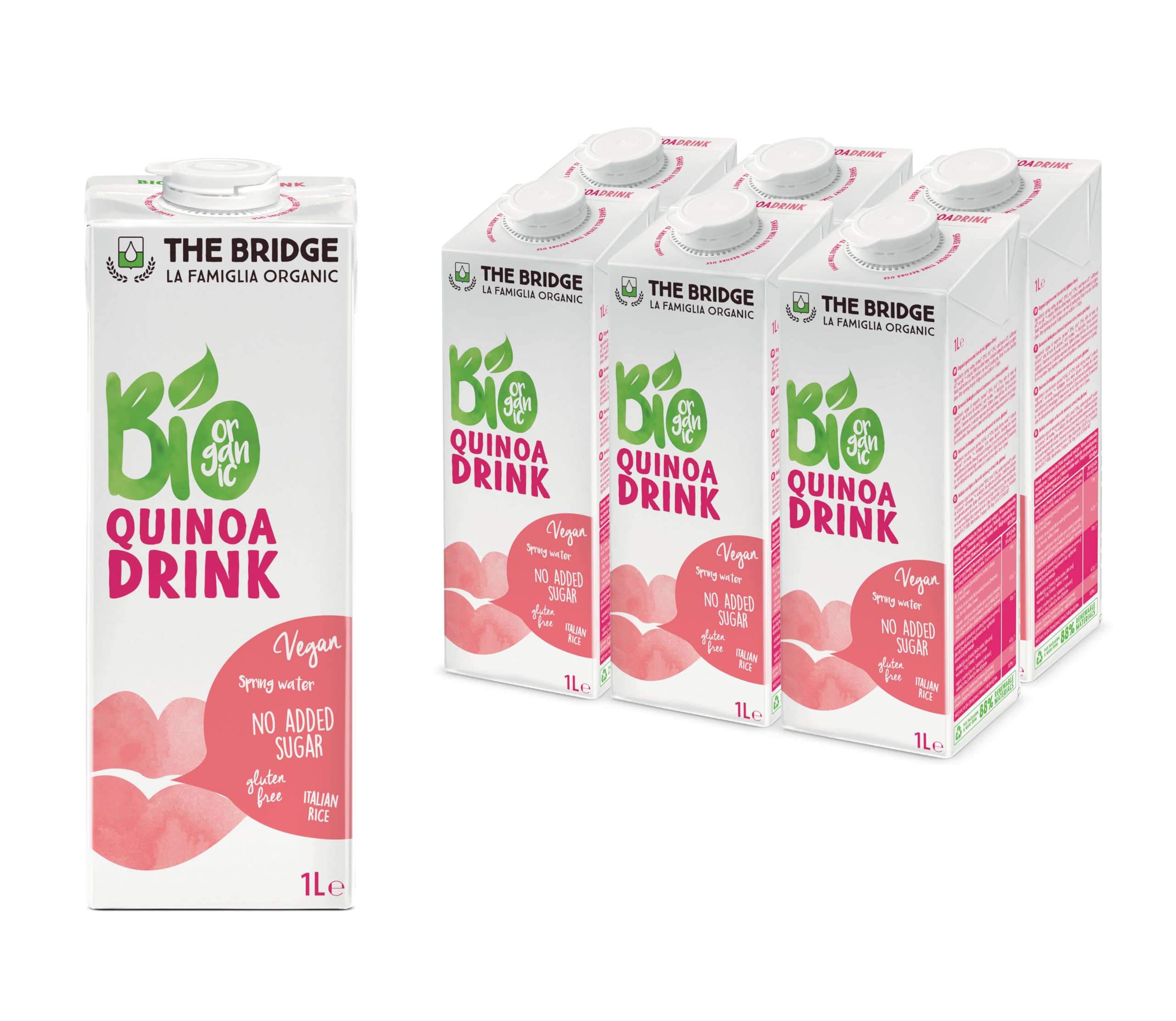 The Bridge - Bio Quinoa Drink - Bevanda Biologica a base di Quinoa (Formato da 1 litro, Scatola da 12 pezzi)