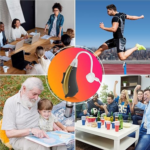 Miniatura 9 de Mini BTE - Amplificador digital de audición de tubo delgado para oído izquierdo, dispositivo de sonido personal de 2 tonos con 4 ajustes