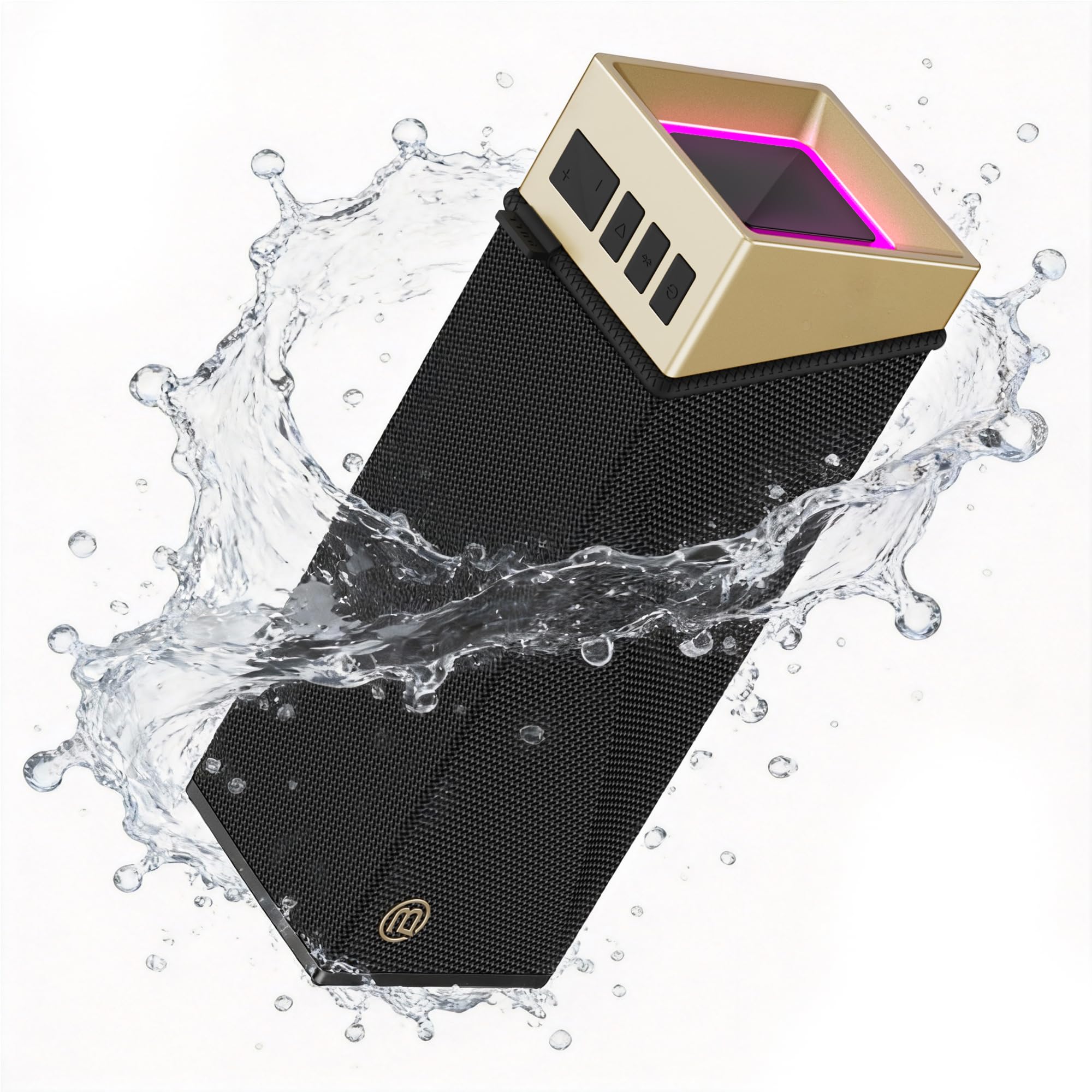 BUGANI Altavoz Bluetooth, caja de música Bluetooth con 5.4, batería de 24 horas, controladores de graves, IPX5 resistente al agua, función manos libres para teléfono, cajas para casa, exterior, jardín
