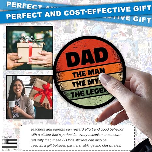 Miniatura 4 de YNhiCraft1921, Dad Man Myth Legend Circle - Adhesivo de vinilo impermeable para laptop, guitarra, motocicleta, bicicleta, monopatín, equipaje,