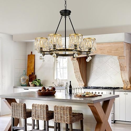 Lámpara de techo semiempotrada para comedor, lámpara de techo lndustrial, lámpara de cristal negro y dorado, lámpara colgante de hierro para sala de disponible en Yaxa Peru