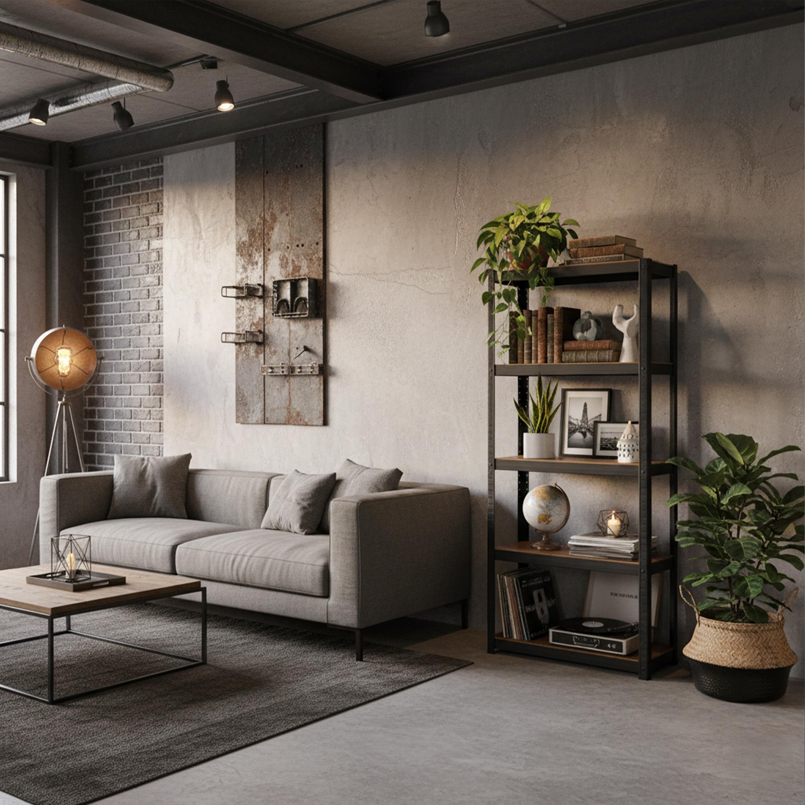 Relaxdays scaffale portacarichi 500 kg, 5 Ripiani, Effetto Legno, Acciaio/MDF, Nero/Marrone, 180x60x30 cm