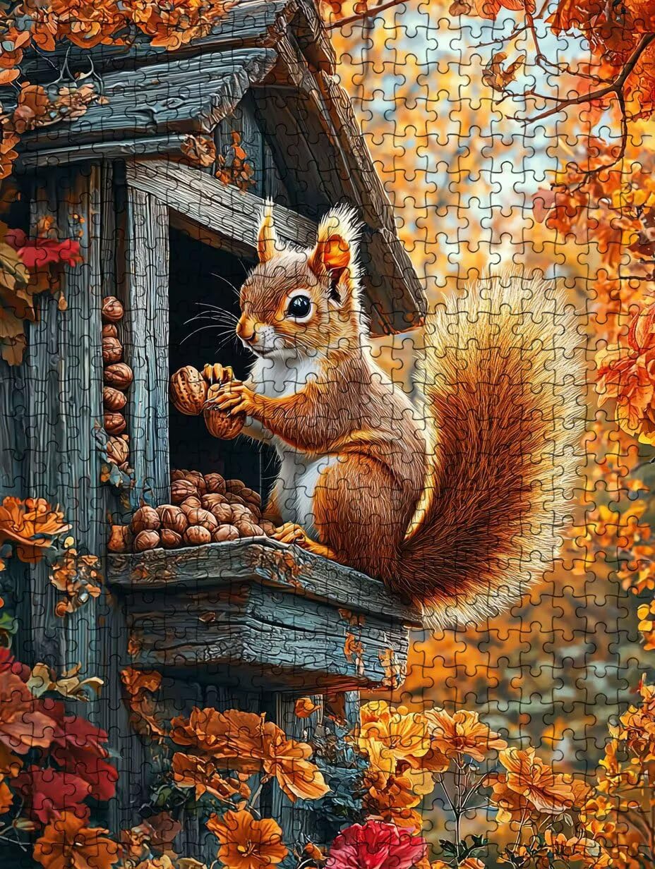 Puzzle 4000 Teile Erwachsene, NüSse EichhöRnchen Jigsaw Puzzle 4000 Teile, Impossible Klassische Puzzles, Komplex Herausfordernd Puzzles, Familie Aktivität Spiele, Wanddekoration Geschenke BXHZW2-328
