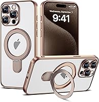 Vista 88 de Funda compatible con iPhone 12 con soporte de anillo magnético invisible [compatible con Mag-Safe] [Protector completo de lente de cámara] Funda