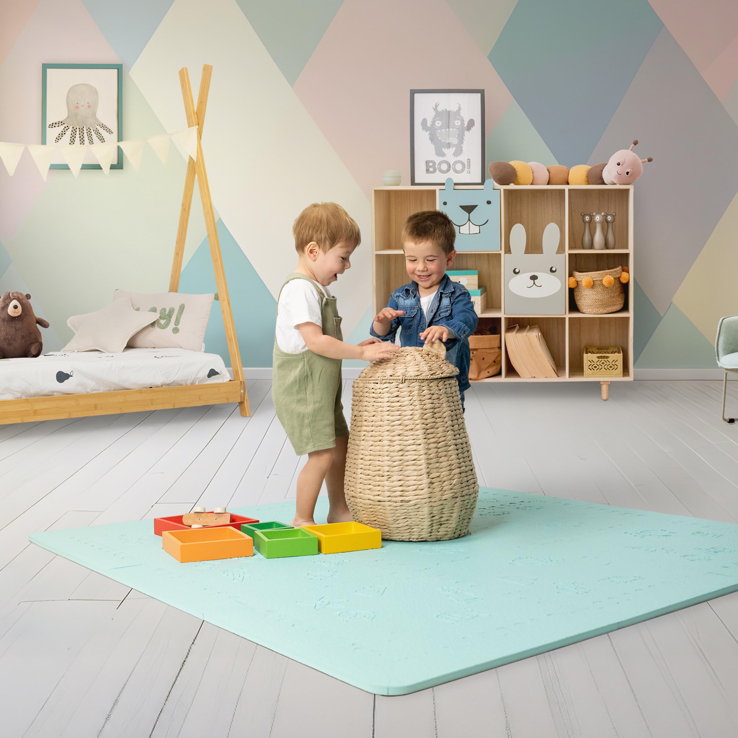 Alfombra Bebe Acolchada Plegable LuBabymats Alfombra Puzzle