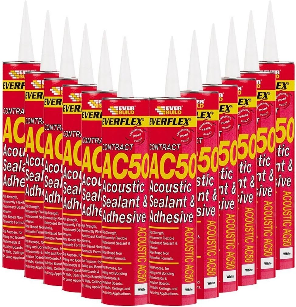 12 x Everbuild AC50 Acoustic Sealant and Adhesive - C4 380ml