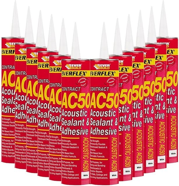 12 x Everbuild AC50 Acoustic Sealant and Adhesive - C4 380ml