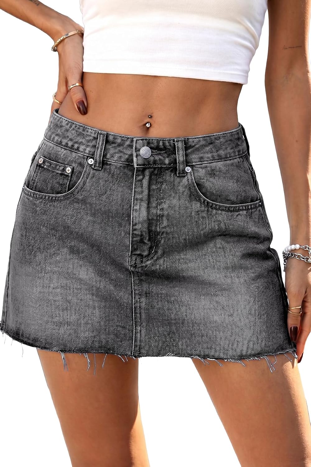 Grey Black Denim