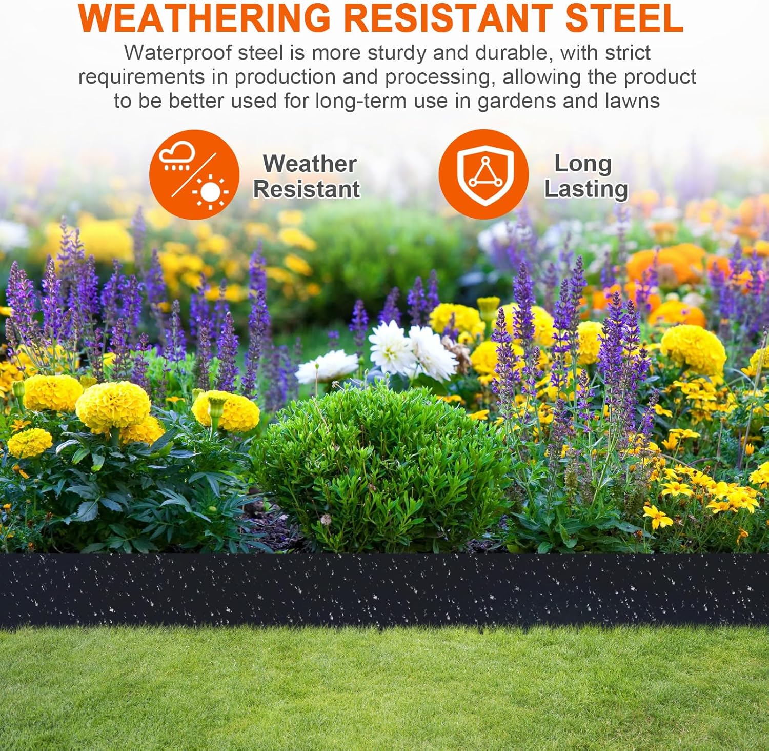 Metal Landscape Edging 6.3 Inch, 6 Pack Galvanized Steel Landscape Edging,Hammer in Landscape Edging, Metal Edging for Landscaping