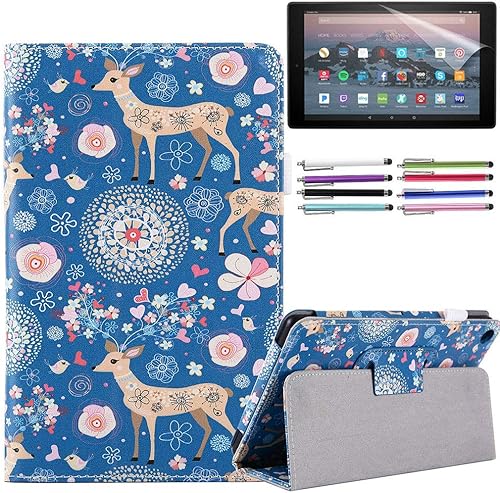 Miniatura 1 de EpicGadget Funda de poliuretano, funda inteligente para Fire 7 (12 generación) de piel sintética de alta calidad, plegable, con soporte para Fire de