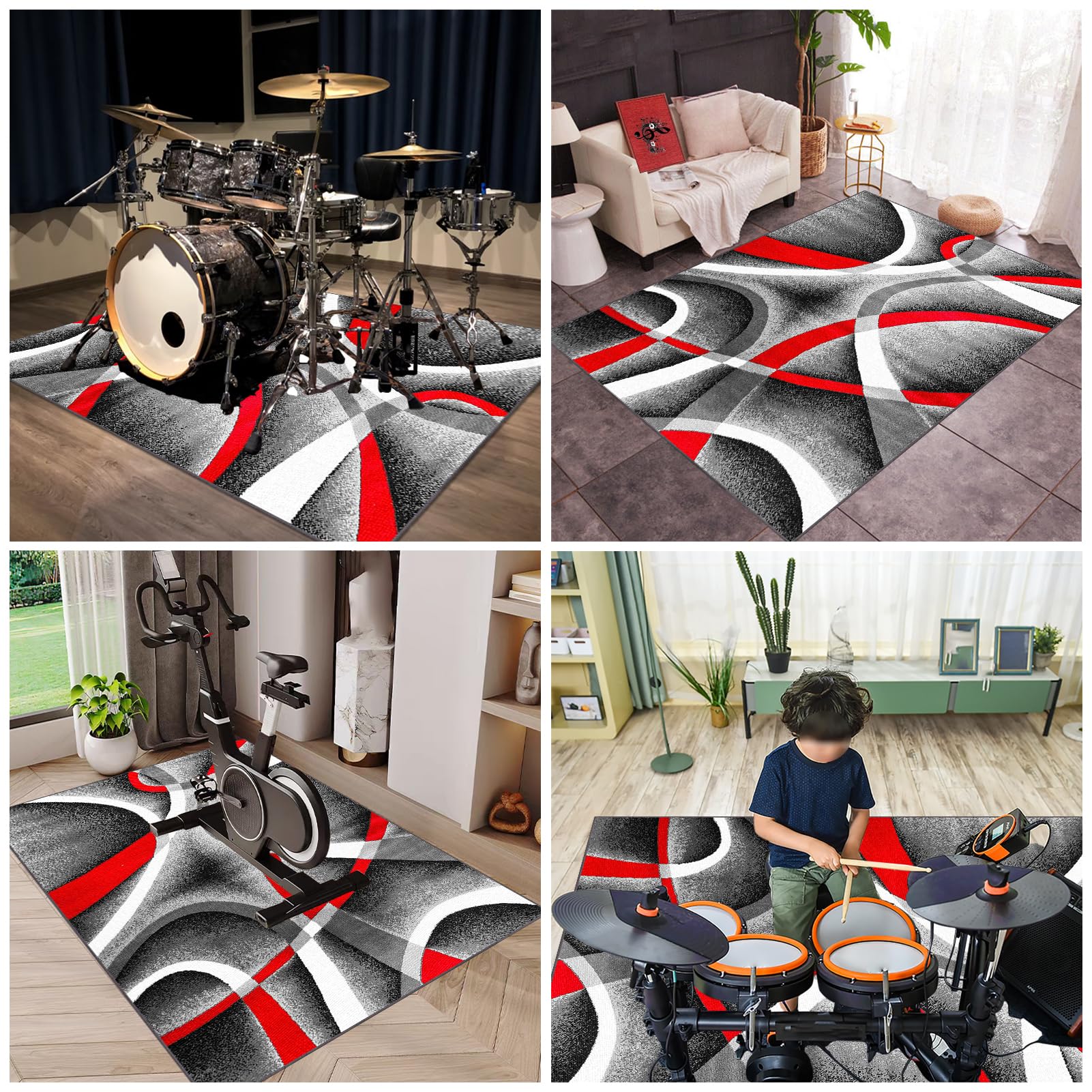 Dywan perkusyjny, dywan bębnowy, do wnętrz, izolacja akustyczna, elektroniczny jazz, zestaw perkusyjny do bębna basowego, werbla, antypoślizgowy, dźwiękoszczelny, mata do perkusji