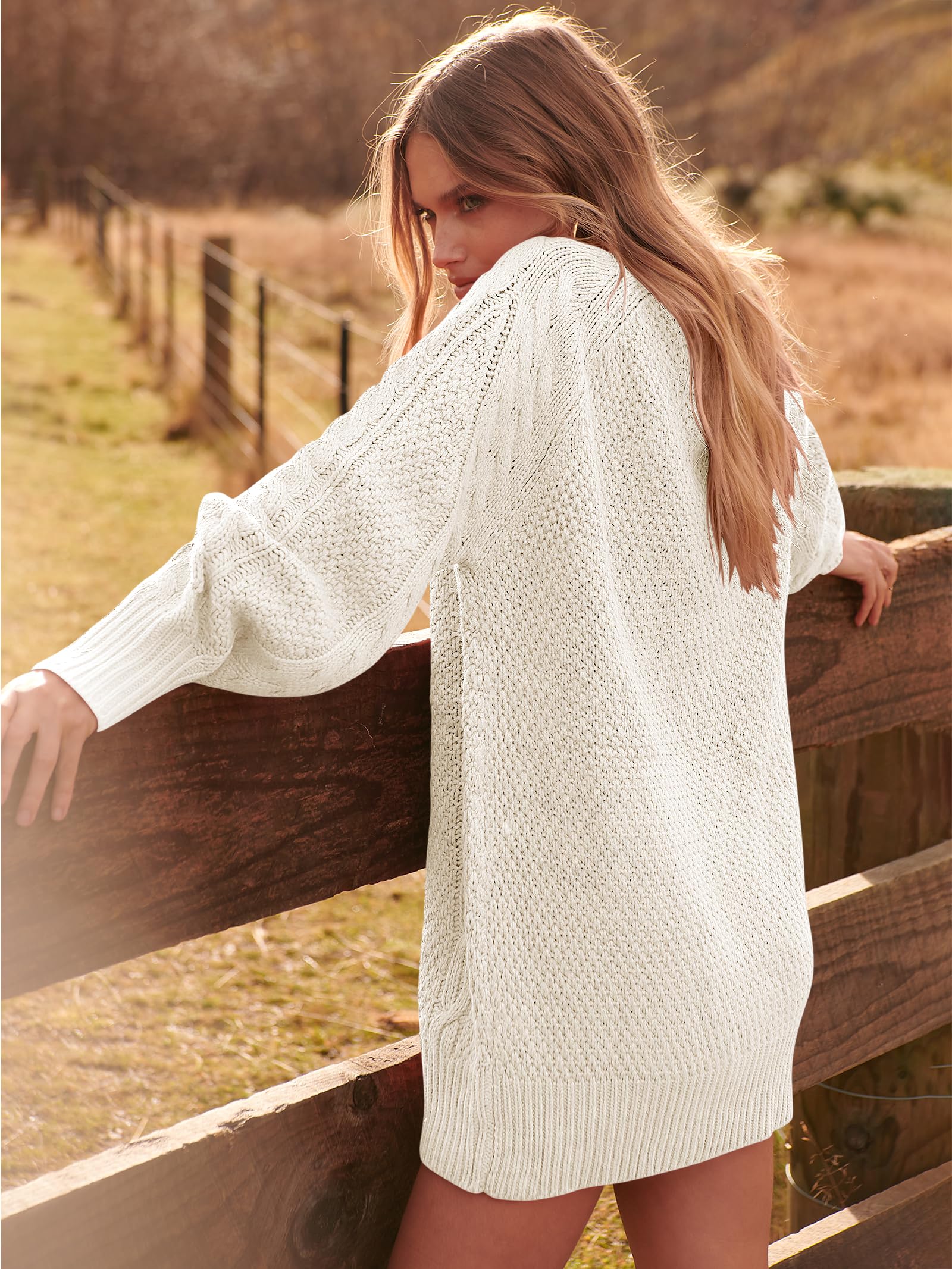 ANRABESS Women Long Sleeve Oversized Cable Knit Chunky Baggy Loose Pullover Tunic Mini Sweater Dress 2025 Trendy Fall Outfits