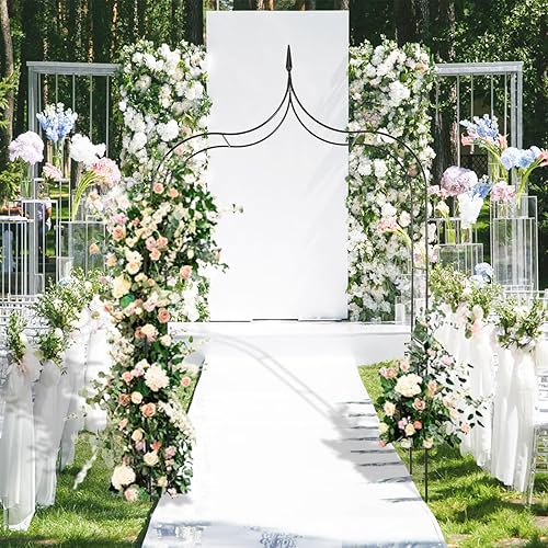 Miniatura 3 de Arco de jardín al aire libre, gótico, 8 pies 4 pulgadas de alto x 4 pies 7 pulgadas de ancho, enrejado de metal, decoración de escalada, arco de