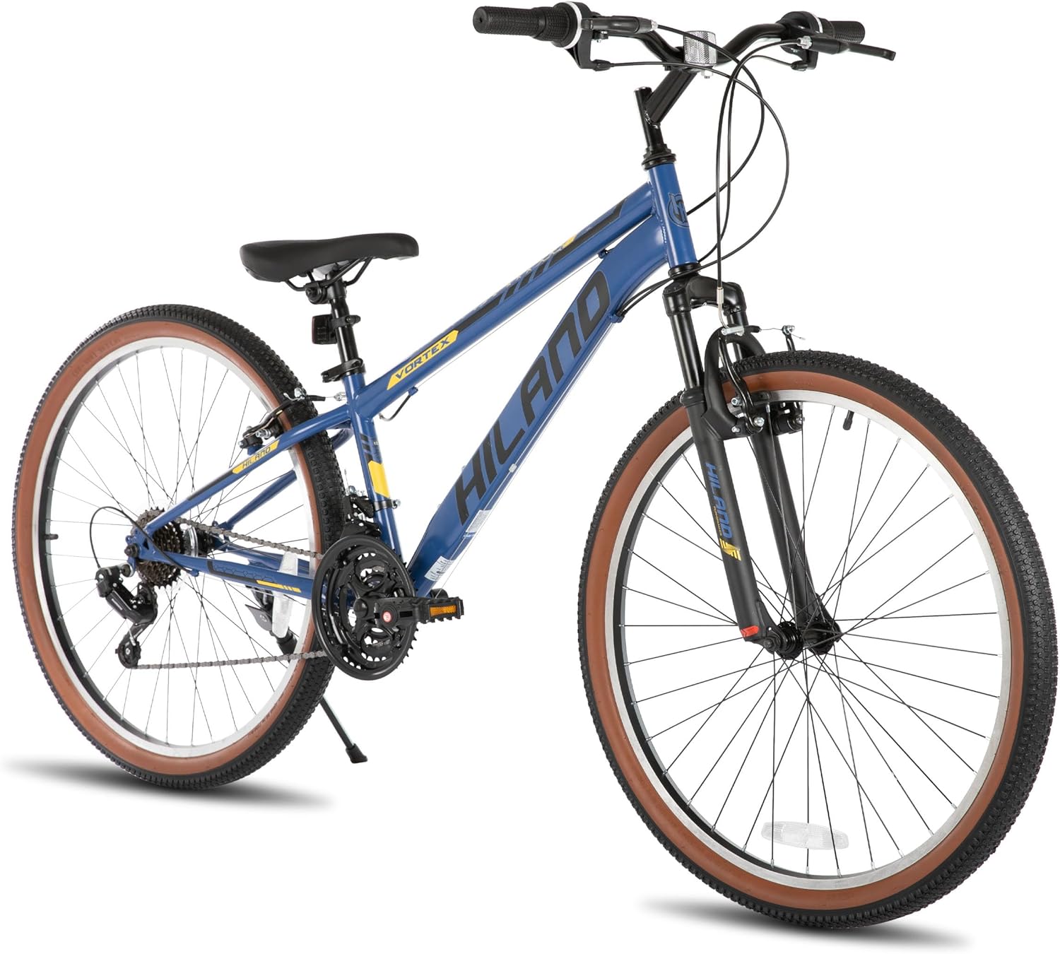 HILAND 26 Inch Mountain Bike Mens Womens Adults, 21 Speeds Hardtail MTB, High-Tensile Steel Frame, V-Brakes, 5'4"-5'9"