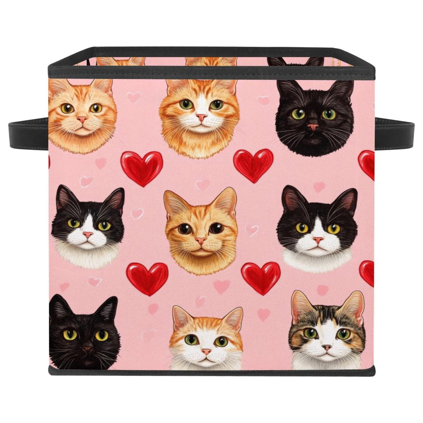 Boîte de rangement chat en tissu Oxford pliable de 28cm