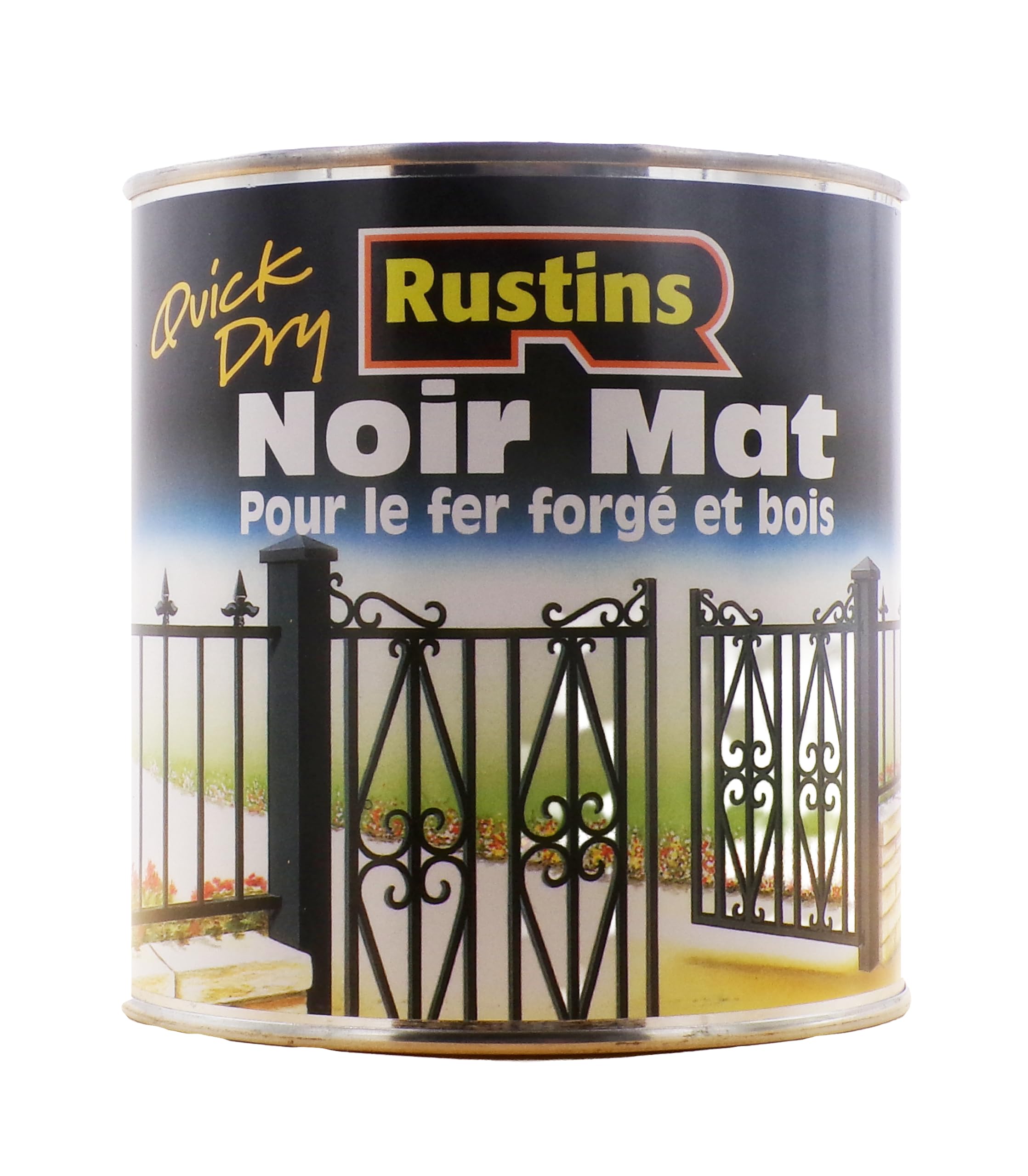 Rustins - acrylique métal noir mat, fer et bois peinture extérieure et intérieure à séchage rapide 1L - 12 à 14m²