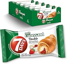 7Days Soft Croissant, Strawberry & Vanilla Croissant, Breakfast Pastry, Individually Wrapped On The Go Snack, Non-GMO, 2.65 Ounce (Pack of 6)