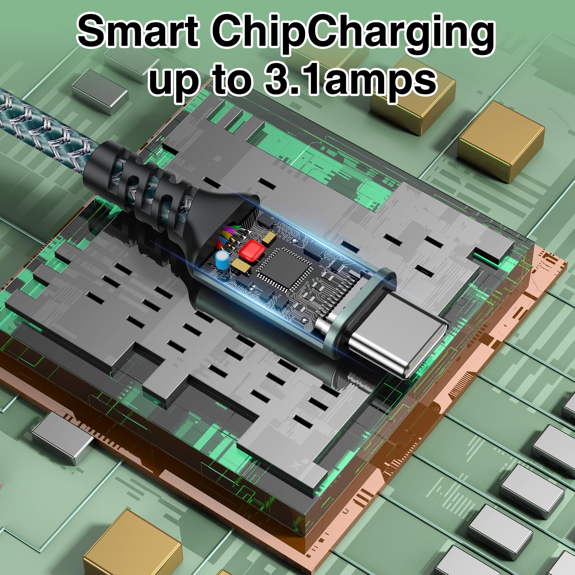 Cavo USB Type-C 5M, Cavo USB C Lungo Cavo di ricarica USB C Tipo C 3.1A cavo di ricarica e cavo dati USB C per Galaxy S22 S21 S20 S10,Huawei P9 P20 P10 P30, Xiaomi,Sony,OnePlus