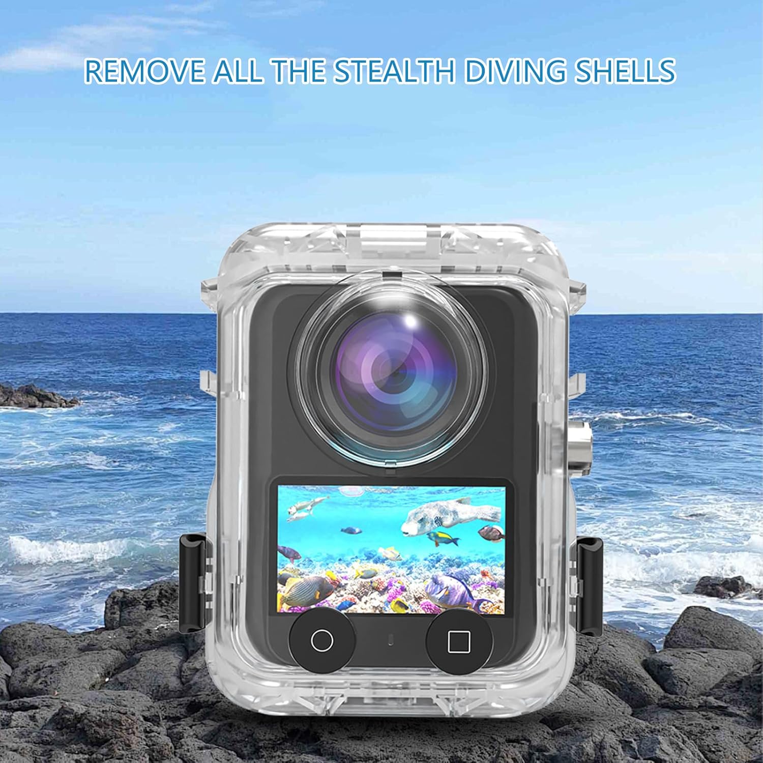 Dive Housing for 360 Action Cameras 40m with Secure and Storage Bag Underwater Photography Case