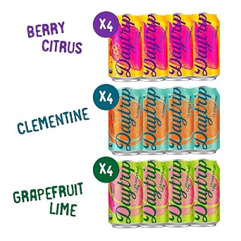 Daytrip Organic Sparkling Prebiotic Soda, Low Sugar Soda and Low Calorie Healthy Soda Alternative, Prebiotic Drink for Gut Health Drink and Digestion, Refreshing Functional Beverage with Plant-Based Fiber, 12-Pack - Fruit Variety Pack